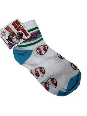 Big League Chew Baseball Socks White Blue Men’s 8-12 Women’s 9-14 Gift Idea